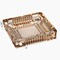 Basicwise Luxury Large Glass Ashtray with 4 Slots for Cigarettes and Cigars, Transparent Square Design for Men - Ideal for Home, Office and Tabletop Decoration - Perfect for Indoor and Outdoor Use